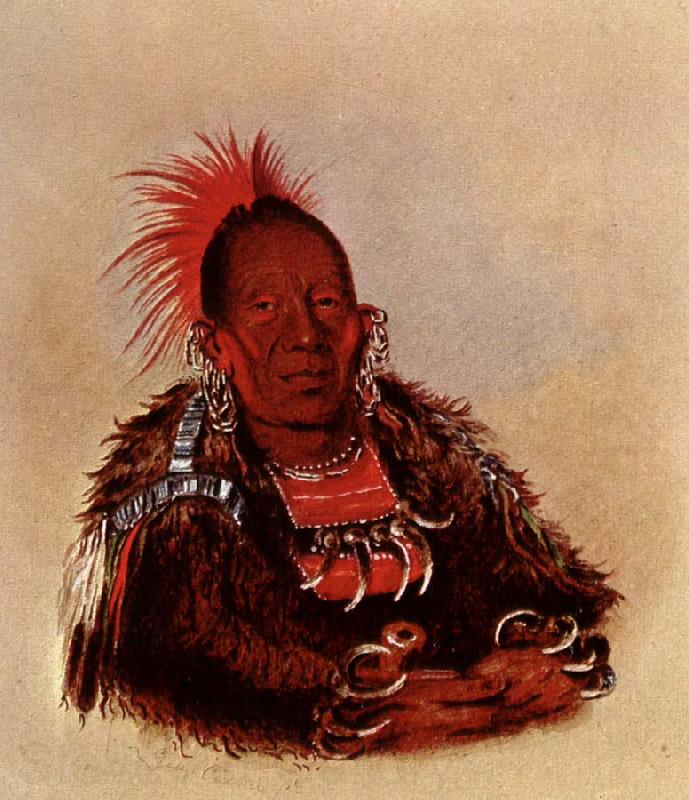 George Catlin Wah-ro-Nee-Sah,Oto Chief Norge oil painting art